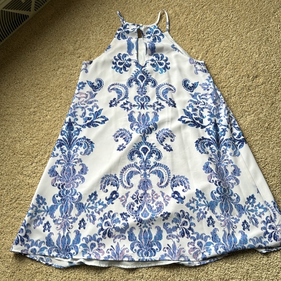 Fleur Bleue dress - flowy white with blue and pink design size 0 - Picture 12 of 12